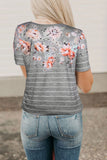 Spring Vibe Floral & Stripe Tee