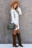 Gingham Balloon Sleeve Sweater Dress