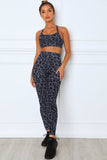 Charcoal Leopard Sports Bra and Legging Set