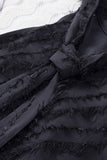 Textured Halter Lace-up Sleeveless Mini Dress