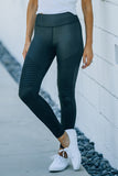 Black Patchwork Tummy Control High Waist Leggings