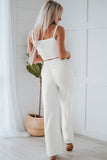 Cropped Cami Top and High Waist Pants Two Piece Set