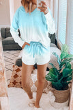 Dip Dye Hooded Lounge Sweatshirt Shorts Set