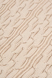 Frilled Shoulder Detail Cable Knit Sweater