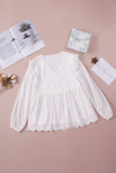 Broderie Angalise Ruffle Trim Babydoll Blouse