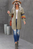Striped Balloon Sleeve Cardigan