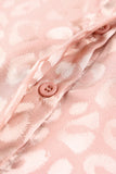 Leopard Jacquard Short Sleeve Satin Blouse