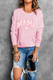 Mama Letter Print Daisy Shading Sweatshirt