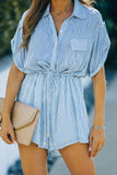 Striped Collared Tie Romper