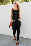 Sleeveless Pocketed Harem Jumpsuit