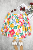 White Water Painting Flowers Sexy Off Shoulder Top