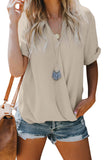 Rusty Crepe Drape Blouse