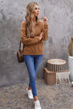 Turn-down Collar Long Sleeve Zipper Fleece Pullover Sweatshirt