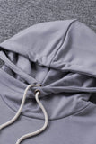 Floral Splicing Cowl Neck Hoodie
