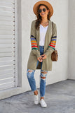 Striped Balloon Sleeve Cardigan