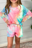 Little Girl Long Sleeve Pullover and Drawstring Shorts Set