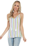 Striped Tank Top with Keyhole Detail