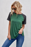 Raglan Sleeve Patchwork Colorblock Tee