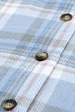 color Plaid Print Pocket Drawstring Hooded Jacket