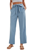 Elastic Waist Drawstring Wide Leg Pants
