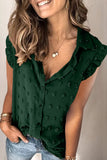 Turn-down Collar Ruffle Polka Dot Tank