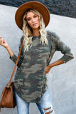 Camo Print Long Sleeve Top