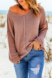Pink Reverse Seam Detail Relaxed Pullover Sweater