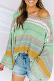 Striped Bell Sleeves Loose Sweater