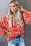 Boho Print Balloon Sleeve Blouse