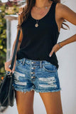 American Flag Pocket Denim Shorts