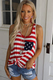 Red Pocket Patch Stars & Stripes Tank Top