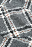Gray Plaid Button Up Long Sleeve Shirt with Pocket