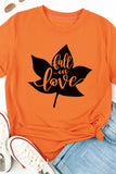 Orange Fall In Lover Mapel Graphic T Shirt