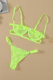 Neon Pink Lace Balconette Bralette Lingerie Set