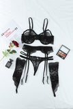 Lace Bralette Set with Garters and Gloves