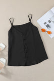 Spaghetti Straps Buttoned V Neck Vest