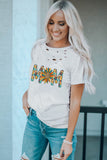Sunflower-MoM Printed Short Sleeves Hollow Tee