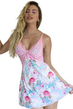 Lace Overlay Floral Print Babydoll