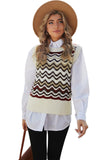 Wavy Stripes Knit Vest Pullover Sweater