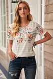 Spring Vibe Floral & Stripe Tee