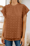 Ruffled Sleeve Swiss Dot T-shirts