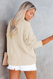 Pocketed Button Ribbed Textured Shacket