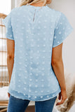 Ruffled Sleeve Swiss Dot T-shirts