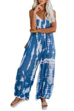 Spaghetti Strap Tie Dye Baggy Long Pants Romper