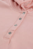 Snap Button Pullover Hoodie with Pocket