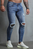 Blue Ripped Skinny Fit Men's Jeans