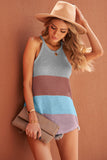 Multicolor Color Block Striped Knit Tank Top