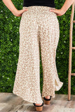 Plus Size Leopard Wide Leg Pants