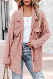 Plush Button Down Pocketed Shirt Jacket