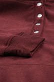 Snap Button Pullover Hoodie with Pocket